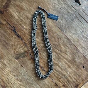 Martin + Osa Dual-Tone Silver and Black Necklace